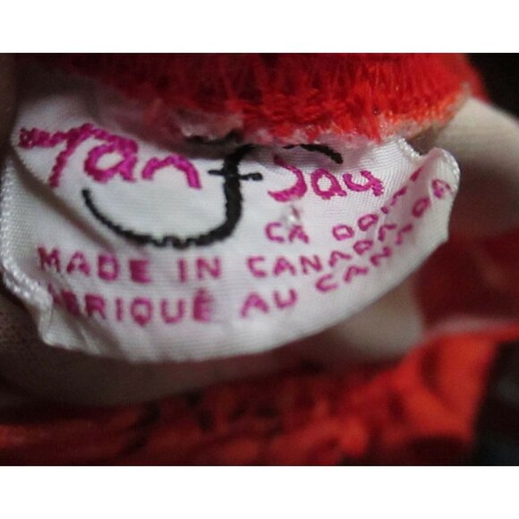 Vintage TanJay Sleeveless Floral Red Tank Blouse Top Made In Canada Womens M - Picture 3 of 5